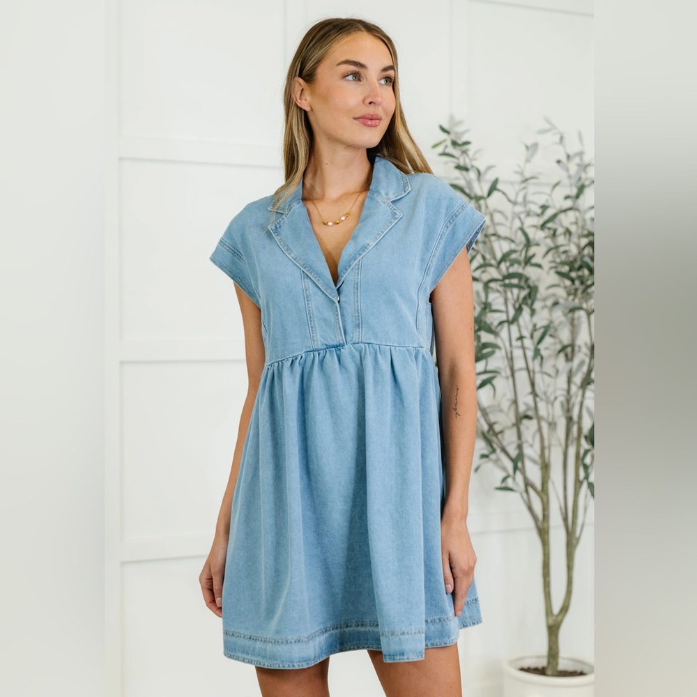 Denim Dress In Light NWOT